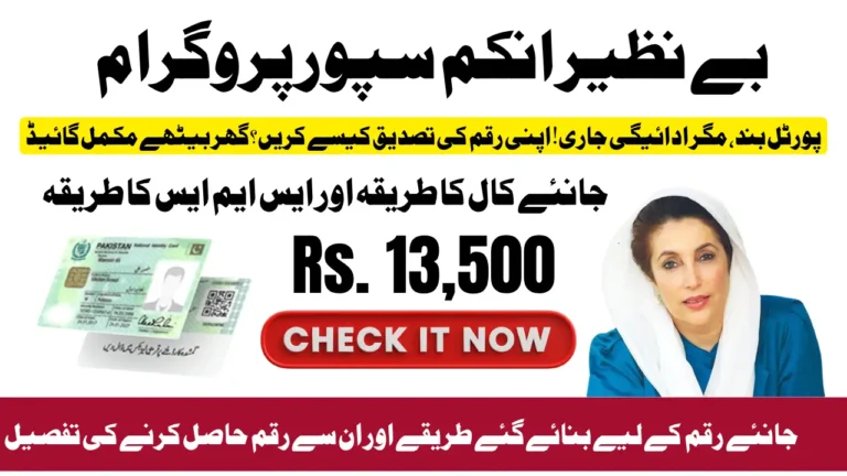 Benazir Income Support Programme Status Tracking ID card 13500 Know Full Method 2025