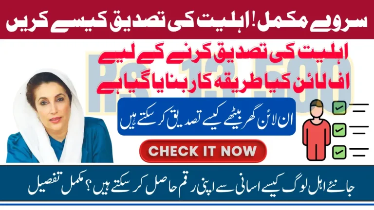 BISP Survey 2025 Eligibility Verification After Completing Registration For August 13500 Via Offline And Online