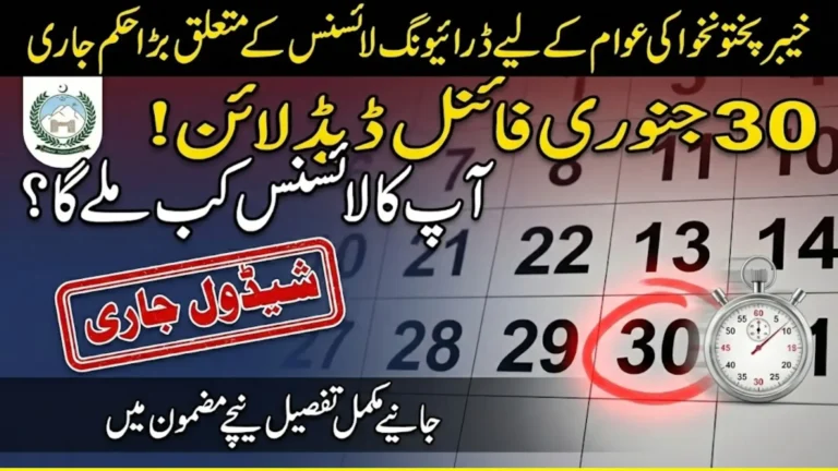 Khyber Pakhtunkhwa Sets 30 January 2026 Deadline For Clearance Of Pending Driving Licence Cards