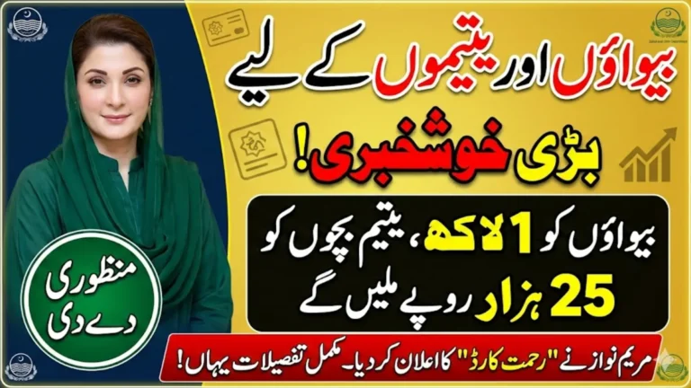 CM Punjab Rehmat Card 2026 Launched For Financial Aid 100,000 to Widows Know Eligibility, Registration Process And Documents